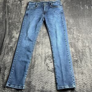 Mufti Jeans Mens 34x30 Athletic Straight Fit Stretch Denim blue